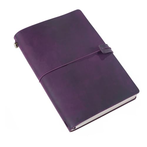 Cuaderno diario Retro DIY A5 color púrpura con páginas blancas y líneas para oficina y profesores