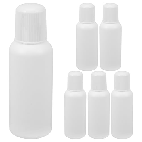 Tofficu Botellas de Reactivo de 100 Ml Aplicador de Esponja, Botellas Pequeñas Rellenables de Plástico de Tapa, Pack de 6 Unidades para Líquidos Tópicos y Cuidado Personal en Laboratorio