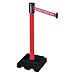 Belt Barrier, PVC, Red, 40in, Black Rubber