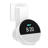 ZUOLACO Wall Mount Holder for Echo Spot (2024 Release), Outlet Wall Mount Stand for Echo Spot, No Screws or Drilling Needed, Space-Saving Spot Accessories with Cable Hidden Storage(WL803), White