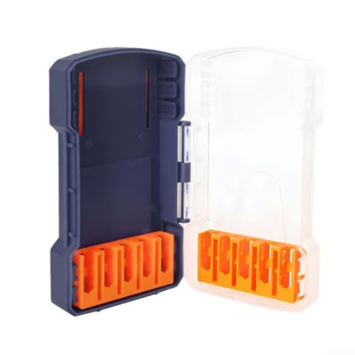Storage Box for Hex Shank Drill Bit Tap Accessories, Plastic Construction with Slots to Hold 10 Bits Neatly and Securely for Easy Transport (blue)
