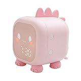 [ MATERIAL AMIGABLE Y REGALO PERFECTO PARA NIÑOS ] El reloj despertador está hecho de silicona de alta calidad, material de PC y ABS y no es tóxico. Bonita forma de dinosaurio, regalo perfecto para tus hijos y familias. Este reloj despertador de dinosaurio no solo les enseña a sus hijos cuándo irse a la cama y cuándo es hora de despertarse, sino que también crece con la familia ayudándoles a dormir más y enseñándoles la independencia.