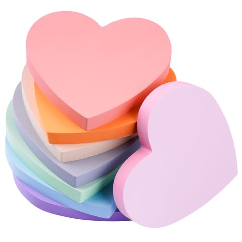 Heart Sticky Notes 640 Sheets, 8 Pads Cute Heart Shape