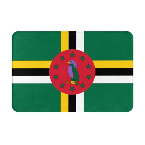 Zaixiansj Fußmatte Dominica-Flagge, rutschfest, weich, saugfähig, 61 cm