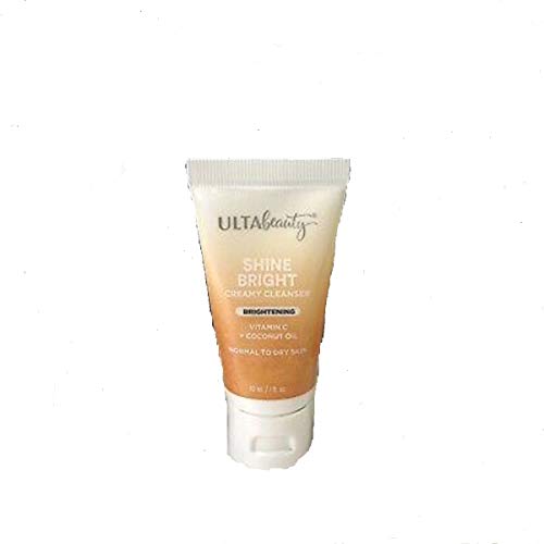 Ulta Beauty Shine Bright Creamy Cleanser, Brightening with Vitamin C + Coconut Oil, for Normal to Dry Skin, 1 fl oz / 30 ml