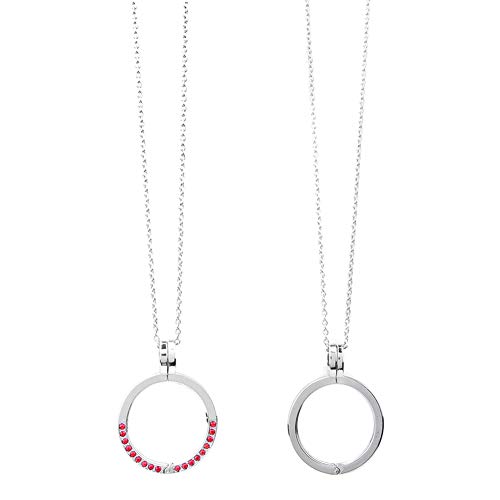 Collier bijou pour Shine 2 acier inoxydable pendentif chaîne femme rose rouge