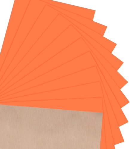 Image of JANDJPACKAGING Neon Orange Heat Transfer Vinyl HTV for T-Shirts 12 inchx10 inch 10 Pack Iron on Vinyls (Neon Orange)