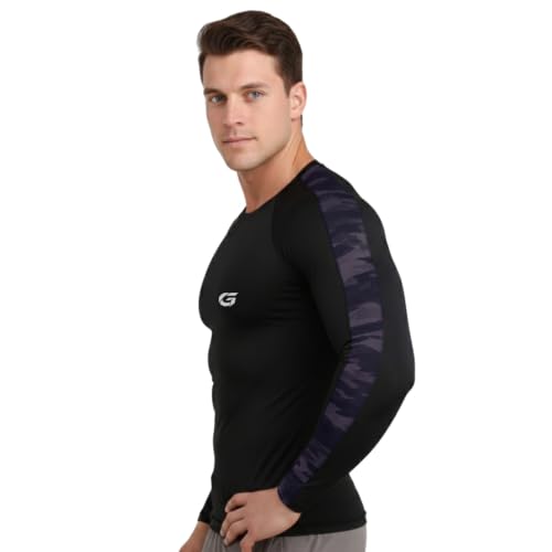 Image of GYMIFIC Mens Full Sleeve Compression T-Shirt | Round Neck Quick Dry Gym Workout Tee | Stretch Athletic Sports for Running & Training T Shirt for man