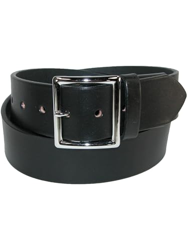Boston Leather Men's Leather Garrison Belt with Hidden Elastic Stretch, 44, Black4