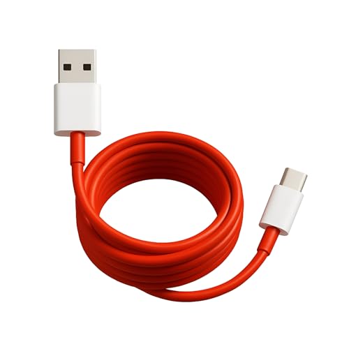 Image of Oneplus 80W Charging Cable USB to Type C Warp Charger SuperVooc /Dash Fast Charge Cable for Oneplus 11,11R,10 Pro,10R,10T,9RT,9R,8R,8T Charge Cable for 6 /6T /7 /7T,Nord,Ce2 Lite 5G,Ce 3 5G,Ce3 Lite, Red