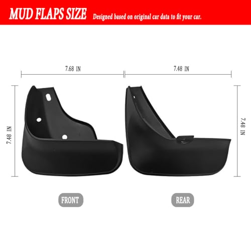Image of Mud Flaps Mud Guards Fit for Toyota Crown 2005-2009, Front & Rear Mud Splash Guards Accessories - 4 Pc, Black, LAN-Crown 05-09