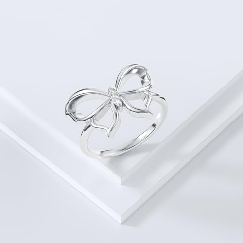 Diamond Butterfly Ring S925 Sterling Silver Butterfly Ring Dainty Eternity Jewelry Rings for Women's Anniversary or Birthday Gifts2