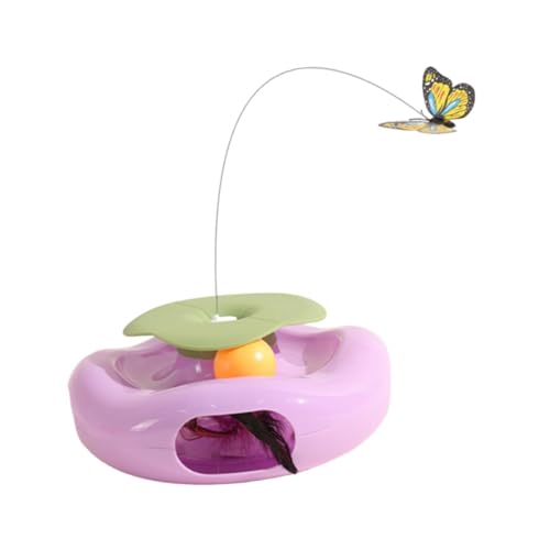 Leefasy Cat Interactive Portable Exercise Training Accessories Funny Electric Butterfly with Feather for