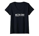 Langue Anglaise Femme Dix Orteils Pas Un Seul Orteil Manquant Amaya Île d\'amour T-Shirt avec Col en V