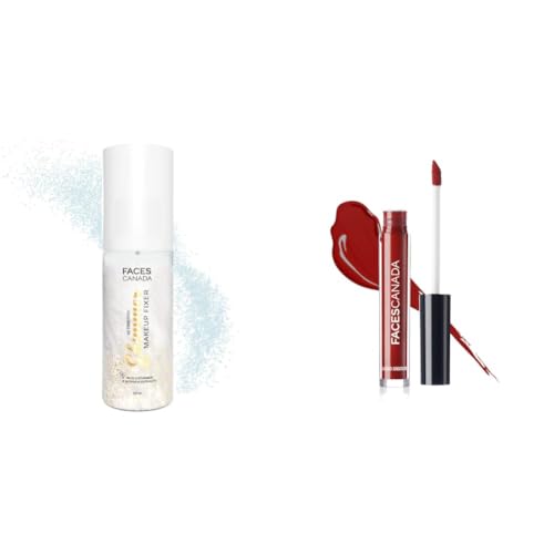 Image of FACESCANADA Ultime Pro Shimmer Makeup Fixer, 50ml & Liquid Sindoor - Maroon, 2.5 ml