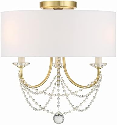 Crystorama Delilah 3 Light Aged Brass Semi Flush Mount