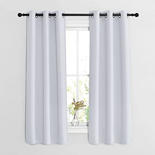 NICETOWN Bedroom Curtains 2 Panels Set - Easy Care Solid Thermal Insulated Silver Grommet Light Blocking Room Darkening Drapes for Bedroom/Kids Room 3