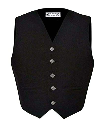 Argyle Jacket With Waistcoat, Black Color, Wool, Kilt Jacket, Argyle kilt jacket for men, Highland jacket, Highland Wear3