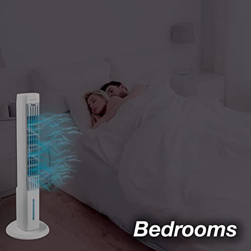 Arctic Air Tower+ Indoor Evaporative Cooler With Oscillating And Quiet Fan Function, Auto-Off Timer, 4 Fan Speeds, Led Night Light, 16-Hour Cooling, Fan For Bedroom, Living Room, Office & More,White #TOP4
