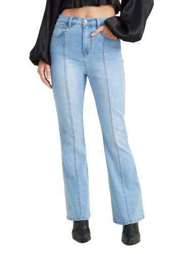 ALTAR'D STATE Women's Kayla Star Print Flare Jeans, High Waisted Light Wash Blue Denim, Size 283