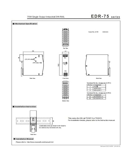 EDR-120-24 alimentation de commutation à tension stable 12V pour automates - 5