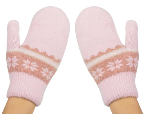 Kids Winter Gloves Knitted Mittens Warm Outdoor Boys Girls Cold Weather Thermal Snow Glove 6-12 Years3