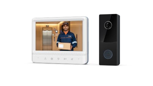 Image of Godrej ST S Plus Advance Video Door Phone | 720P HD Screen | Advance Motion Detection | 120 Wide Cam | IR Night Vision | IP65 Rated Outdoor | 2-Way Talk | Door Unlock | Video Recording | External SD