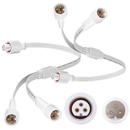 MSZLZTD 100% Oxygen Free Copper 1 Females to 2 Male Y-Splitter for Govee Permanent Outdoor Lights, Y-Shaped Extension Cable Compatible with Govee H705A H705B H705C 3 Pin Permanent Outdoor Lights