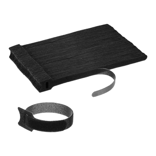 M METERXITY Paquete de 100 bridas reutilizables para cables, 8 pulgadas, cierre de gancho y bucle ajustable, bridas de alambre, bridas multiusos para oficina, hogar, centros de datos [negro]