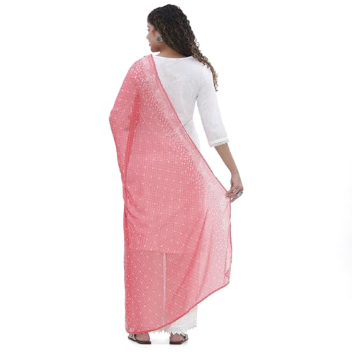 Image of Rangriti Women Coral Polyester Dupatta FREE SIZE