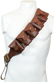 British Canadian Common Wealth P1903 Leather Ammo Bandolier/WWI & WW2 WWII Ammo Clips Rounds Shoulder Rig - MILITARIA STUFFS