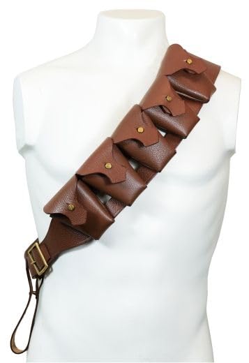 cigarette bandolier Western Bullet  Hunter Company Leather cup on Bandolier (flag