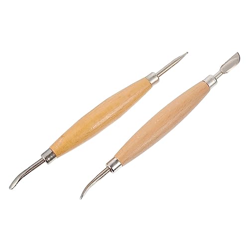 Beatifufu 2pcs DIY Pottery Carving Tools Professional Ceramic Clay Tools Set for Sculpting