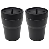 Kleingeld Aufbewahrung, 2 Schwarze Auto Münzhalter für Getränkehalter, Organisierte Aufbewahrung von Münzen im Auto, Praktische Aufbewahrungslösung für Fahrer mit Mehreren Fahrzeugen