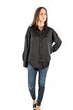 Regular fit ONLY Damen ONLMARTA LS Oversize Satin Shirt WVN Bluse, Black, Medium