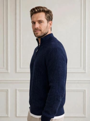 Image of Pivl Men's Winter Half Zip Solid Sweater