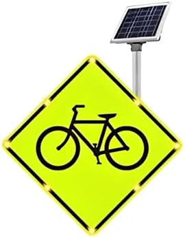 Flashing LED Pedestrian Signal - Aluminum Reflective Arrow Sign for Road Crossing, Indoor/Outdoor Traffic Guide Light, Ideal for Construction & EMS Rescue (80x80 cm)