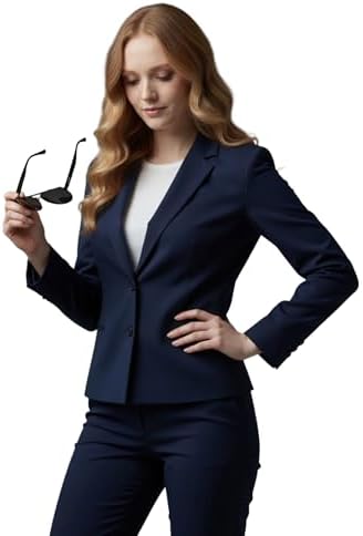 ROCKSY Formal, Smart Casual Blazer for Women, Regular Fit Stylish Blazer for Women (in, Alpha, S, Regular, Blue)