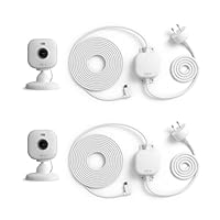 Blink Mini 2 + Weather Resistant Adaptors — Plug-in smart security camera, indoor/outdoor, HD night view in colour, built-in spotlight, motion detection, Works with Alexa — 2 cameras (White)