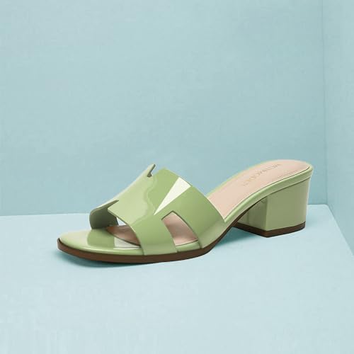 Image of Women's Chunky Open Toe Low Block Heels Kitten Dressy Heels for Women Low Heel Sandals for Women Summer Comfy Heels