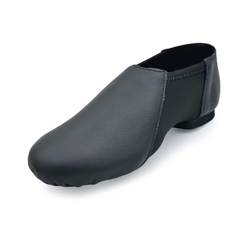 So Danca Jazz Leather Shoe with Arch Hugging Neoprene - JZ43 Java (Black, US Footwear Size System, Adult, Women, Numeric, Medium, 6.5)