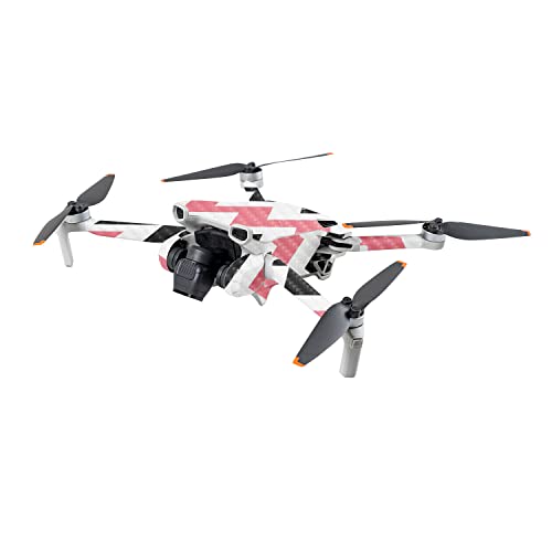 Image of MightySkins Carbon Fiber Skin Compatible with DJI Mini 3 - Black Pink Chevron | Protective, Durable Textured Carbon Fiber Finish | Easy to Apply