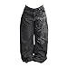 Black Baggy Jeans Men Baggy Barrel Y2k Sweatpant Jeans for Women Trendy Fashion High Waist Vintage Wide Leg Jean with Skeleton Print Goth Denim Pants Fall Trousers Wide Leg Sweatpants Women Black S