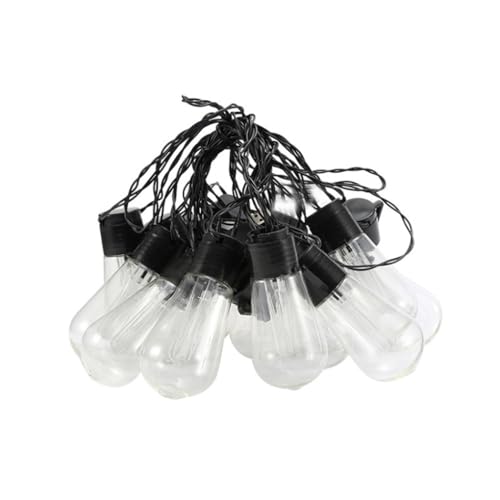 AMSLSIU Guirnalda de luces con energía Solar a prueba de agua para interior y exterior, patio, sala estar, tira bombilla, decoración guirnalda, Colorido 5m
