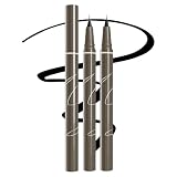 Ultra Thin Liquid Eyeliner, Felt Tip for Precise Eye Lines, Waterproof Quick-Drying Smudge Proof, Long-Lasting High-Pigmented Smooth Lightweight for Asian Eye Makeup All Day-1#Black（2pcs）