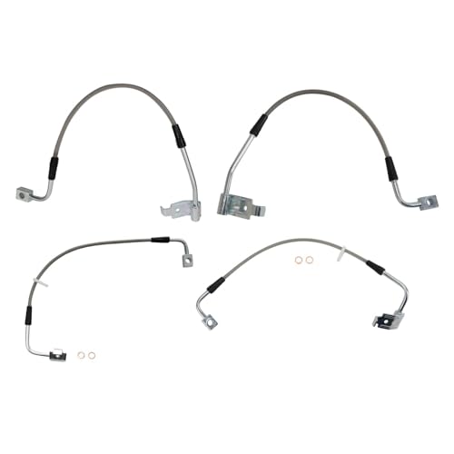 Image of TRQ Performance Front and Rear Brake Hose Set Compatible with 08-10 Jeep Wrangler