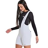 Bretelle de Ciclismo Feminino Márcio May Sport Branco/Dourado