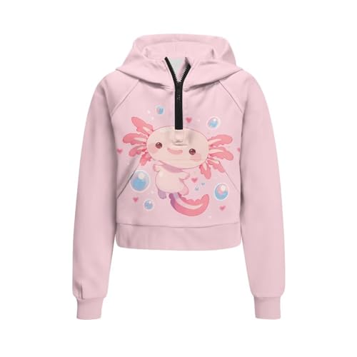 Girls Hoodies Long Sleeve Pullover Sweatshirts Tops Half Zipper Hoodies with Pockets Casual School Holiday Clothes4