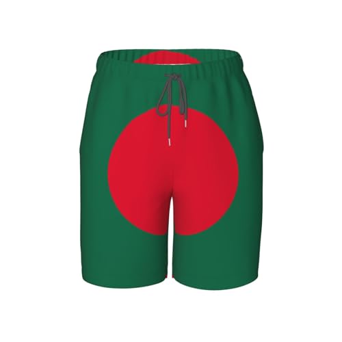 Flag of Bangladesh Youth Beach Pants, Soft and Breathable, with Drawstring Waist, Suitable for Sports and Leisure.