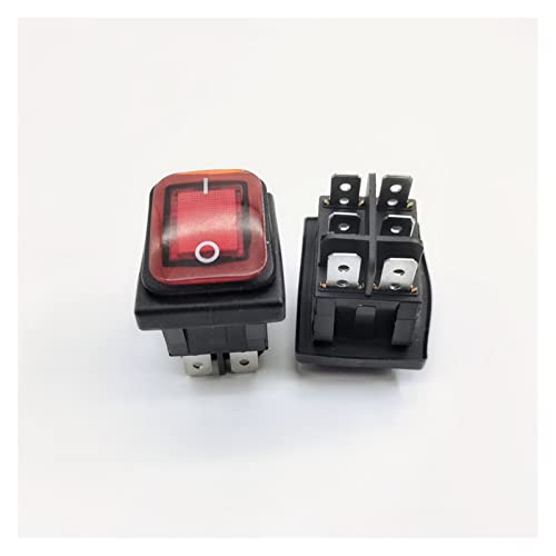 Interrupteur anti humidité KCD4 DPST rouge 12V pour réparer une machine